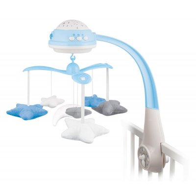 Canpol kolotoč plyšový s projektorem Hvězdičky - Modrý