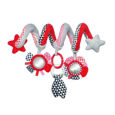 Canpol plyšová spirála do kočárku Zig Zag - Červená