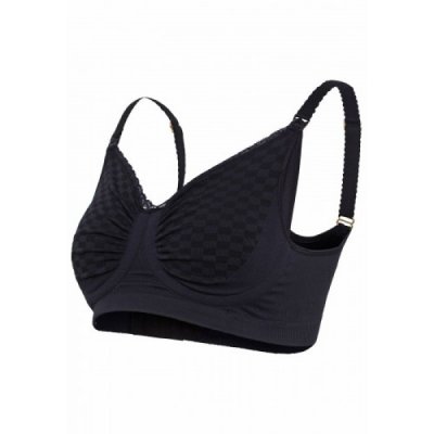 Carriwell mateřská a kojící podprsenka s Carri - Gel kosticemi - XL černá/kostka