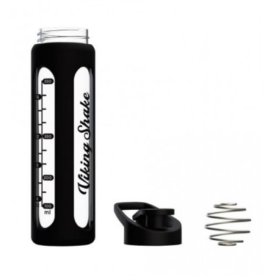 EcoViking shaker skleněný 700 ml silikonový obal - Black - obrázek