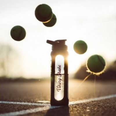 EcoViking shaker skleněný 700 ml silikonový obal - Black - obrázek