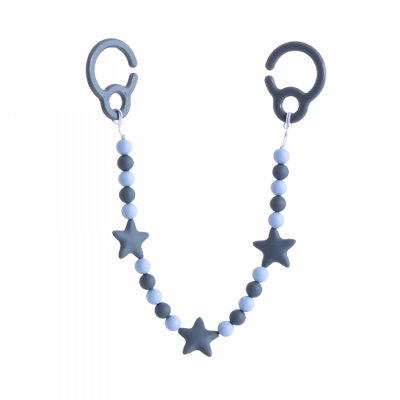 My Teddy silikonové korálky na kočárek hvězdička - Modré