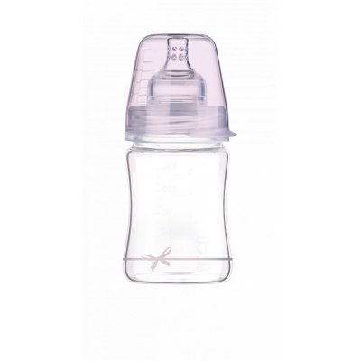 Lovi Baby Shower láhev skleněná 150 ml - Růžová, 0m+