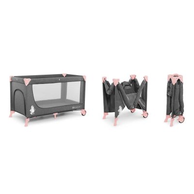 Kinderkraft cestovní postýlka Joy - Pink - obrázek