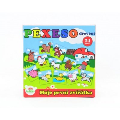 Teddies pexeso dřevěné - Moje první zvířátka - obrázek