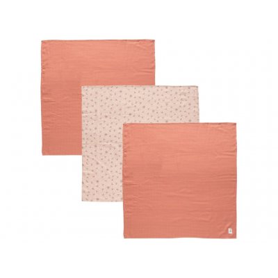 Bébé Jou mušelínová plenka Fabulous 70 x 70 cm set 3 ks - Wish Pink